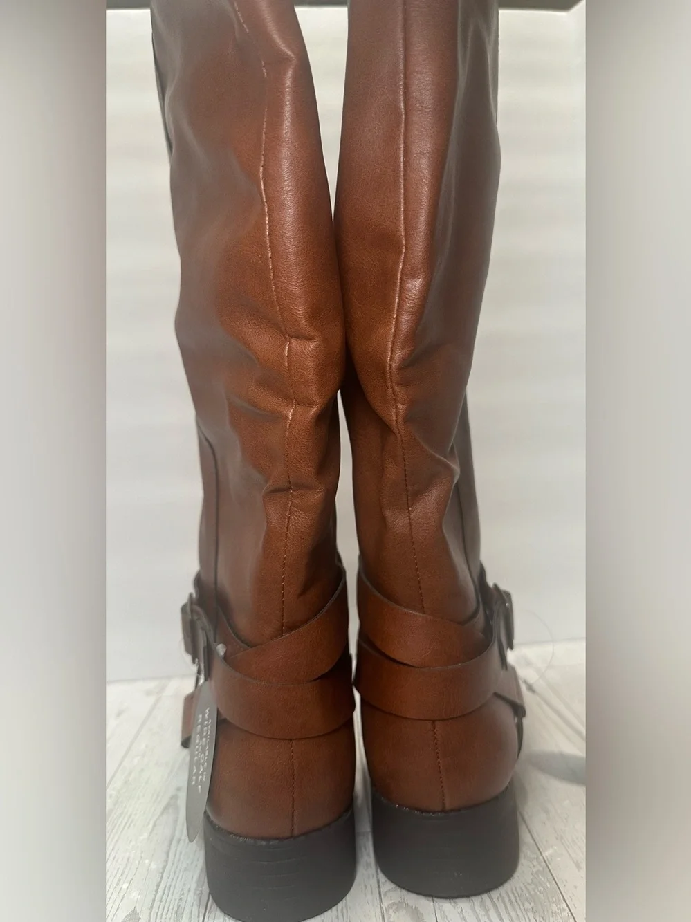 NIOB - Style & Co. ‘Margoo’ Knee-High WideCalf Riding Boots, Acorn Brown, Sz 10M